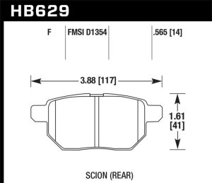 Scion xB Brake Pad Set - Rear - Hawk Performance - HPS Performance Street - `08-`11 Scion xB Brake Pad Set - Rear - Hawk Performance - HPS Performance Street - `08-`11